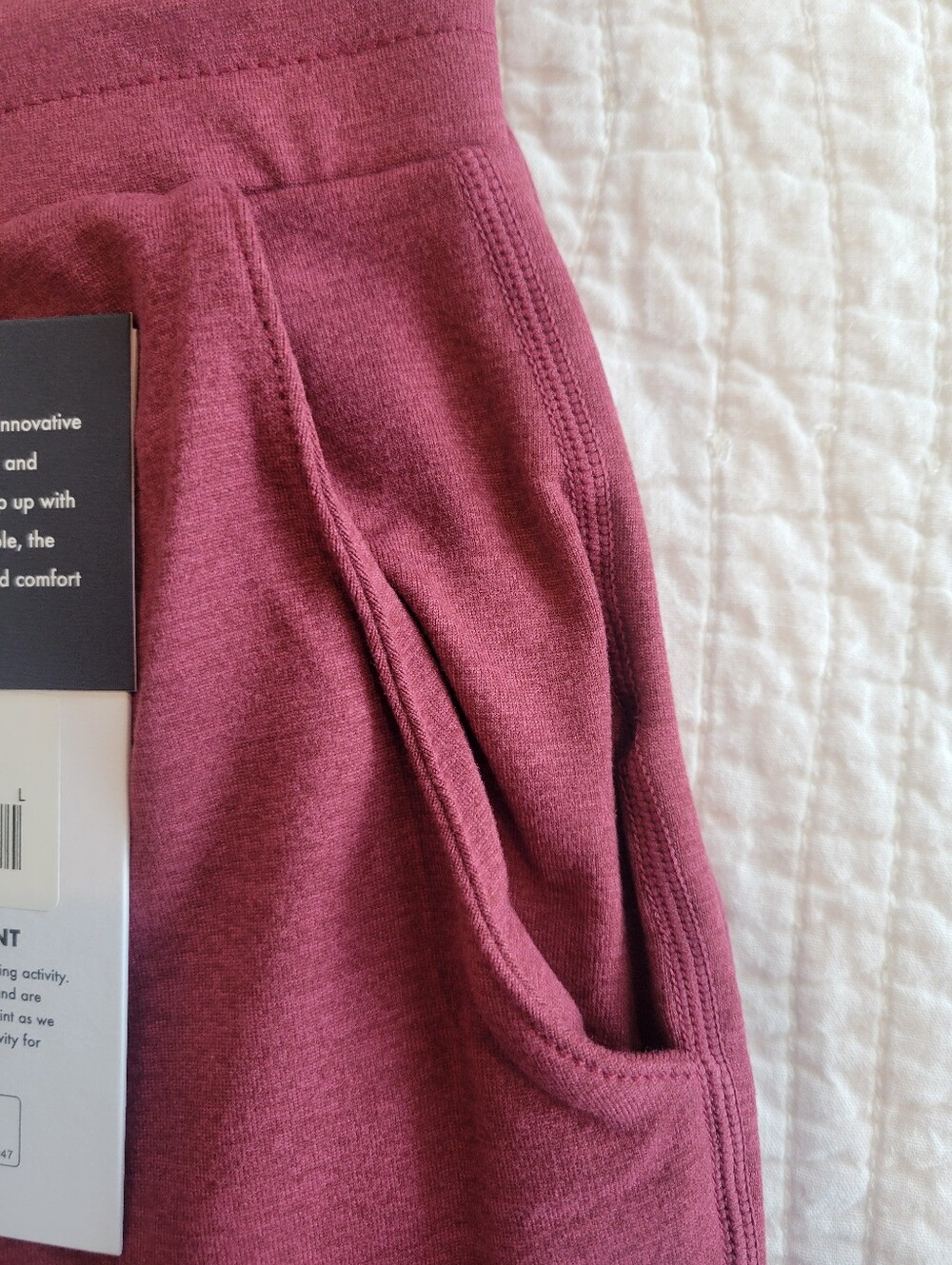 NWT Rhoback Womens Tempo Performance Joggers In Heather Red Card/Merlot - Picture 5 of 6